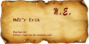 Mór Erik névjegykártya